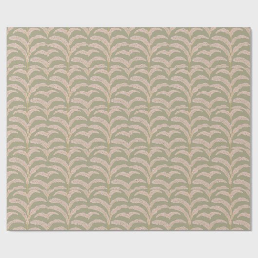 Modern tropisch palmbbladpatroon Sage Blush Cadeaupapier (Vlak)