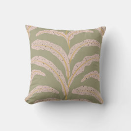 Modern tropisch palmbbladpatroon Sage Blush Kussen