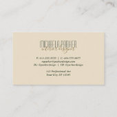 Modern Tropisch Palmblad Interieurontwerp Visitekaartje (Achterkant)