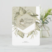 Modern tropisch palmblad Lijst Save The Date (Staand voorkant)