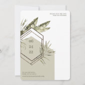Modern tropisch palmblad Lijst Save The Date (Achterkant)