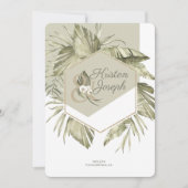 Modern tropisch palmblad Lijst Save The Date (Voorkant)