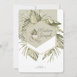 Modern tropisch palmblad Lijst Save The Date