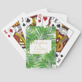 Modern tropisch palmgroen pokerkaarten (Achterkant)