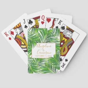 Modern tropisch palmgroen pokerkaarten