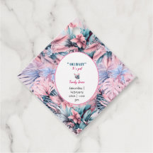 Modern tropisch pastel roze blauw oh baby shower