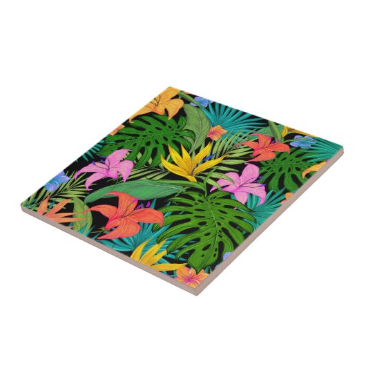 Modern tropisch Plant Tegeltje (Zijkant)