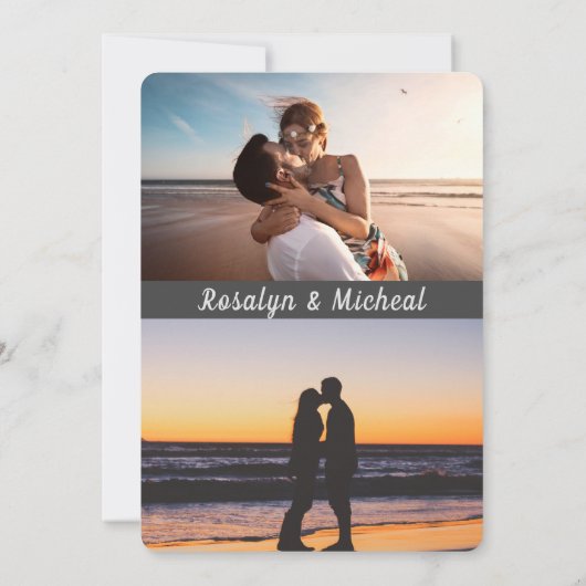 Modern Tropisch Romantisch Strand 3 Foto's van Paa Save The Date (Achterkant)