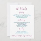 Modern Tropisch Roze Bachelorette Weekend Kaart (Achterkant)