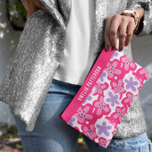 Modern Tropisch Roze Bloemen Gepersonaliseerde Naa Etui