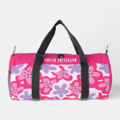 Modern Tropisch Roze Bloemen Gepersonaliseerde Naa Plunjezak (Achterkant)