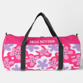 Modern Tropisch Roze Bloemen Gepersonaliseerde Naa Plunjezak (Voorkant)