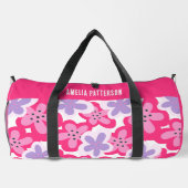 Modern Tropisch Roze Bloemen Gepersonaliseerde Naa Plunjezak (Achterkant)