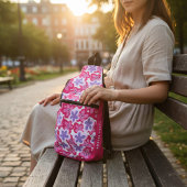 Modern Tropisch Roze Bloemen Gepersonaliseerde Naa Sling Bag