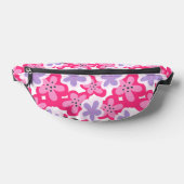 Modern tropisch roze bloemmotief heuptasje (Liggend)