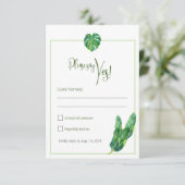 Modern tropisch RSVP kaartje (Staand voorkant)