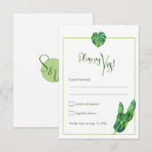 Modern tropisch RSVP kaartje (Voorkant / Achterkant)