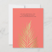 Modern Tropisch sparen de Datum in Koraal Save The Date (Achterkant)