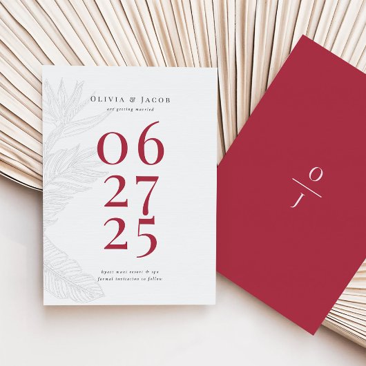 Modern tropisch sparen de Datum Save The Date