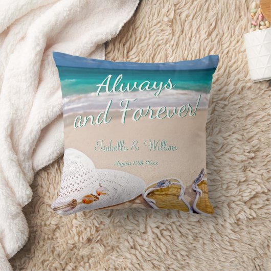 Modern tropisch strand altijd en voor altijd kussen (Deken)