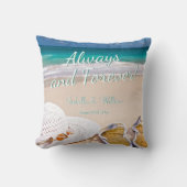 Modern tropisch strand altijd en voor altijd kussen (Voorkant)