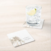 Modern tropisch strand bruiloft kartonnen onderzetters (Insitu)