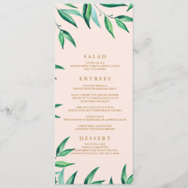Modern Tropisch Strand Bruiloft Menu