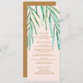 Modern Tropisch Strand Bruiloft Menu (Voorkant / Achterkant)