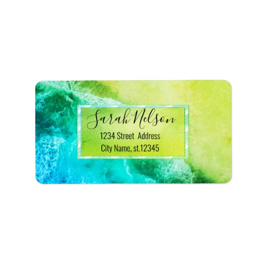 Modern tropisch strand label (Voorkant)