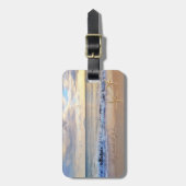 Modern tropisch strand, zonsondergang, staarvis bagagelabel (Voorkant verticaal)