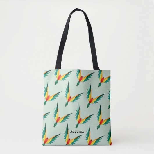 Modern Tropisch vogelpatroon, speciaal aangepast Tote Bag (Voorkant)