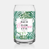 Modern tropisch vrijgezellenweekend feest blikvorm glas (Achterkant)