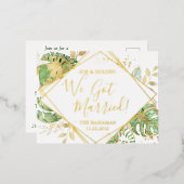 Modern Tropisch we hebben een gehuwde loontrecepti Folie Uitnodiging Briefkaart (Voorkant / Achterkant)