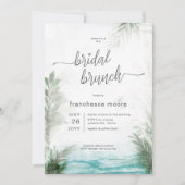 Modern Tropisch Zee & Palmen Bruidsbrunch Kaart (Voorkant)
