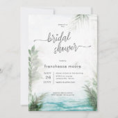 Modern Tropisch Zee & Palmen Vrijgezellenfeest Kaart (Voorkant)