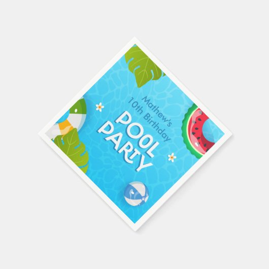 Modern Tropisch Zomer Pool Party Servet (Hoek)