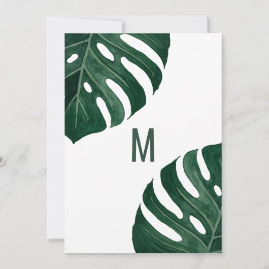 Modern Tropisch Zwitsers Afstuderen met Leaf Gold Kaart (Achterkant)