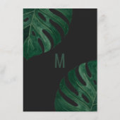 Modern Tropisch Zwitsers Kaasblad Goud Bruiloft Menu (Achterkant)