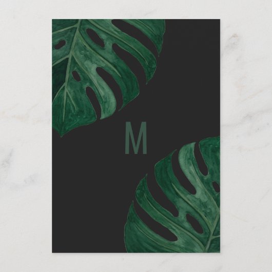 Modern Tropisch Zwitsers Kaasblad Goud Bruiloft Menu (Achterkant)