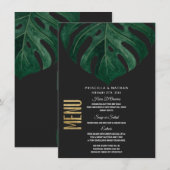 Modern Tropisch Zwitsers Kaasblad Goud Bruiloft Menu (Voorkant / Achterkant)