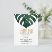 Modern Tropisch Zwitsers Kaasblad Goud Dank u Briefkaart (Staand voorkant)