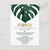 Modern Tropisch Zwitsers Kaasblad Goud Details Informatiekaartje (Voorkant)