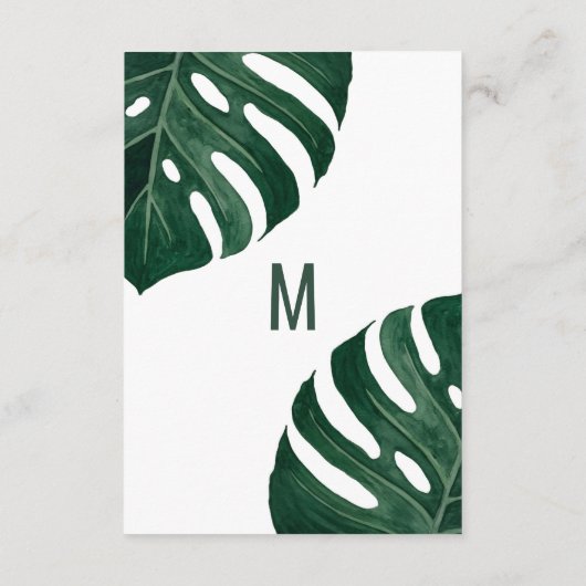 Modern Tropisch Zwitsers Kaasblad Goud Details Informatiekaartje (Achterkant)