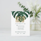 Modern Tropisch Zwitsers Kaasblad Goud RSVP Briefkaart (Staand voorkant)