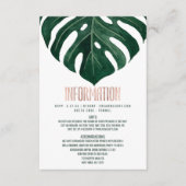 Modern Tropisch Zwitsers Kaasblad Roos Gouddetail Informatiekaartje (Voorkant)