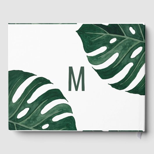 Modern Tropisch Zwitsers kaasdeeg met goudweddensc Gastenboek (Achterkant)