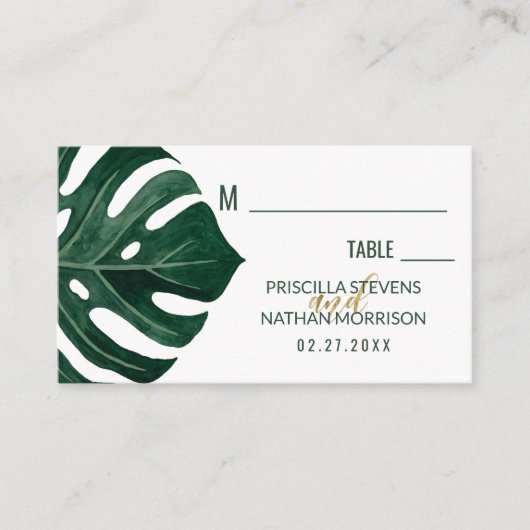 Modern Tropisch Zwitsers kaasdeeg met goudweddensc Plaatskaartje (Voorkant)