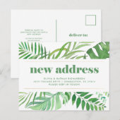 Modern tropische bladeren | Verplaatsingsaankondig Aankondigingskaart (Voorkant / Achterkant)