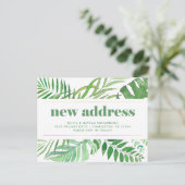 Modern tropische bladeren | Verplaatsingsaankondig Aankondigingskaart (Staand voorkant)