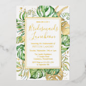 Modern Tropische Bridesmaids Luncheon Gold Folie Uitnodiging (Voorkant)